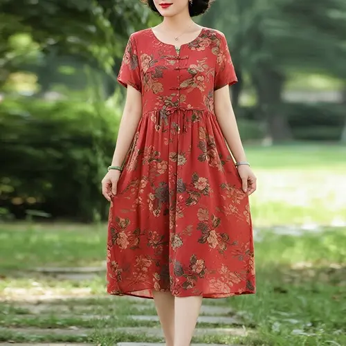 復古寬鬆連衣裙